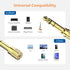 6.35mm (1/4 inch) Male to 3.5mm (1/8 inch) Female Stereo Audio Adapter Converter for Guitar Headphones Amp, Gold Plated 4 Pack...