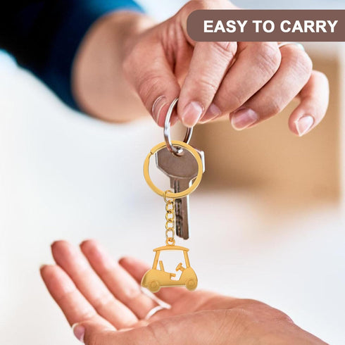 KESYOO 2Pcs Golf Keychain Metal Golf Cart Key Chain Golf Cart Pendant Key Ring Bag Charms Hanging for Golfer Golf Lover Present Golden Silver...