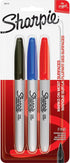 Sharpie 30173PP Permanent Marker, Fine Point, 3/PK, Assorted...