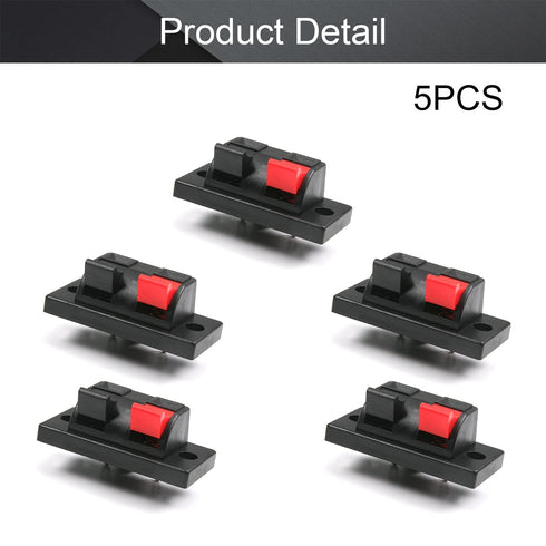 Fielect 5Pcs Spring Speaker Terminal Clip 2 Way Speaker Spring Connection Clip Jointing Clamp Jack Socket Push Release Connector Speaker Terminal ...