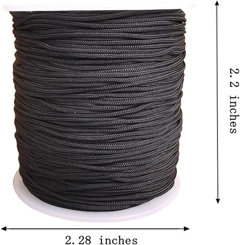 1.0 mm Nylon Cord Beading Braided Thread String for Chinese Knotting, Friendship Bracelets,Macrame,Necklaces,Jewelry Making 136 Yards (Black)...