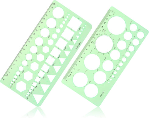 Circle Template & Geometric Drawings Templates Scale Drafting Stencils for Artist Design Drawing Aids Geometry Measuring Ruler for Studying, Desig...