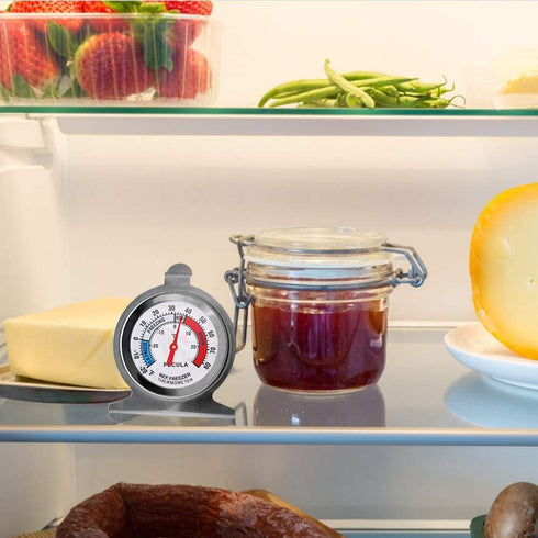 4PACK Refrigerator Thermometer -30-30 deg C/-20-80 deg F, Classic Fridge Thermometer Large Dial with Red Indicator Thermometer for Freezer Refrige...