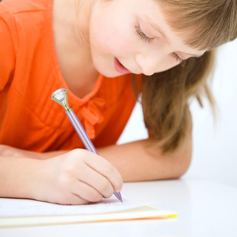 16 Pcs LED Diamond Pen Light Up Diamond Ballpoint Pen Bling Rhinestone Metal Pen Diamond Pen Rose Gold Black Ink for Office Supplies Decorations W...