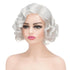 Short Sliver Grey Curly Wigs for Women Synthetic Natural Wavy Costume Cosplay Party Wig...