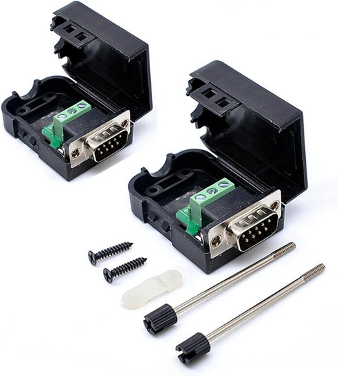 Oiyagai 2 Pcs DB9-G3 9Pins Male Adapter to Screw Connector RS232 Serial to RXD TXD GND 235 Terminal Signal Module with Case...