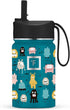 IRON °FLASK Kids Water Bottle - Straw Lid, 20 Name Stickers, Vacuum Insulated Stainless Steel, Double Walled Tumbler Travel Cup, Thermos Mug - Mon...