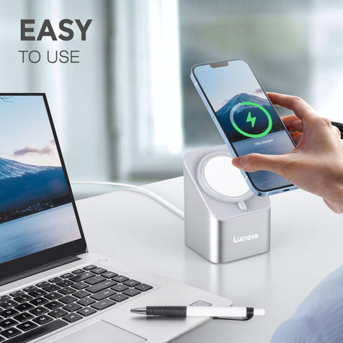 Magsafe Charger Stand Magnetic Wireless Charger Base Phone Stand Holder Compatible with iPhone 15 14 13 12 Mini Plus Pro Pro Max [MagSafe is Not I...