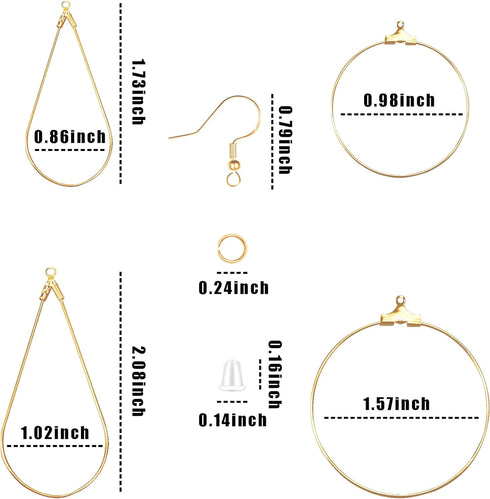Earring Making Kit with 160PCS Beading Hoop Earring Finding Component Accessories, 80PCS Hooks, 80PCS Jump Rings Loop and 80PCS Earring Backs for ...