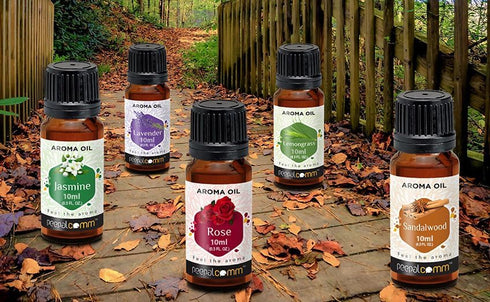 100% Pure Aroma Oils for Diffuser Set of 5 Fragrance Scent - Rose, Lavender, Lemongrass, Jasmine, Sandalwood - Best for Home Office, Cool Mist Lar...