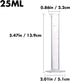 Measuring Cylinder Set, 4 Sizes Graduated Polypropylene Lab Test Tubes in 100 ml, 50 ml, 25 ml, 10 ml for Laboratory, & Science Experiments with 4...