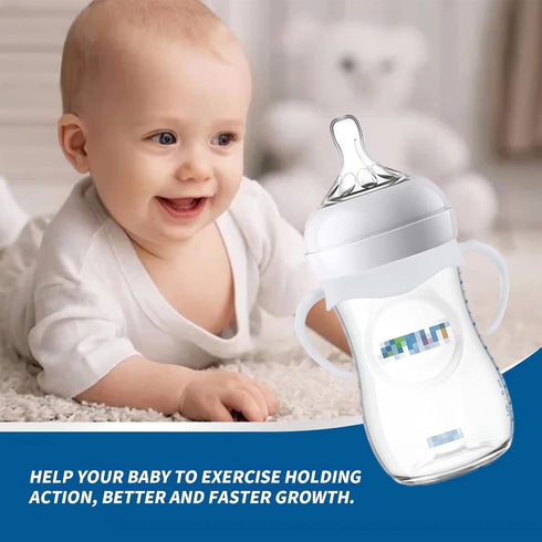 2 Pack Compatible Baby Bottle Handles for Philips Avent Natural Baby Bottles,Baby Bottle Holder - White...