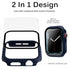 Miimall Compatible for Apple Watch Series 8 Case 45mm with Screen Protector Anti-Scratch Shockproof Hard PC and Tempered Glass Film Bumper Case fo...