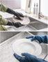 HOMSSEM Dishwashing Gloves with Hanging Hooks 2Pairs of Dish Gloves Latex Navy, Gray Rubber Gloves for Cleaning...