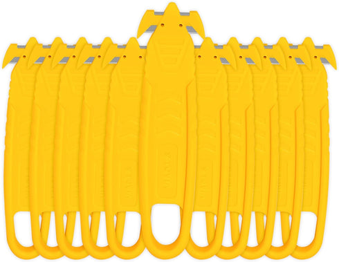 Safety Box Cutter of Stainless Steel Blade, Safety Utility Cutter for Cut Carton and Package, 10pcs...