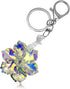 Crystal Glass Flower Bling Keyring, Multi-Color Art Snowflake Crystals Gemstone Aesthetic, Car Keychains for Men and Women, Auto Accessories, Fami...