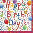 Caspari Happy Birthday Paper Cocktail Napkins, 20 Count,Multicolor,9100C...