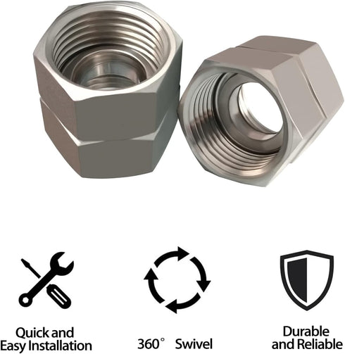 304 Stainless Steel Garden Hose Adapter 3/4"GHT Female to Female Water Pipe Connector with 2 Extra Washers...