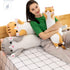 Cute Cat Plush Long Body Pillow Cuddle Cartoon Stuffed Animals Cat Plushie Soft Doll Pillows Gifts for Kids Girls (Orange, 19")...