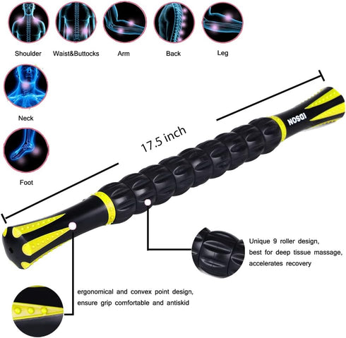 Muscle Roller Stick for Athletes- Body Massage Sticks Tools-Muscle Roller Massager for Relief Muscle Soreness,Cramping and Tightness,Help Legs and...