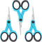 5” Detail Scissors, Embroidery Scissors with Sharp Stainless Steel Blade and Soft Handles, Great for Sewing, Craft, Office and School, 3 Pcs, Blue...