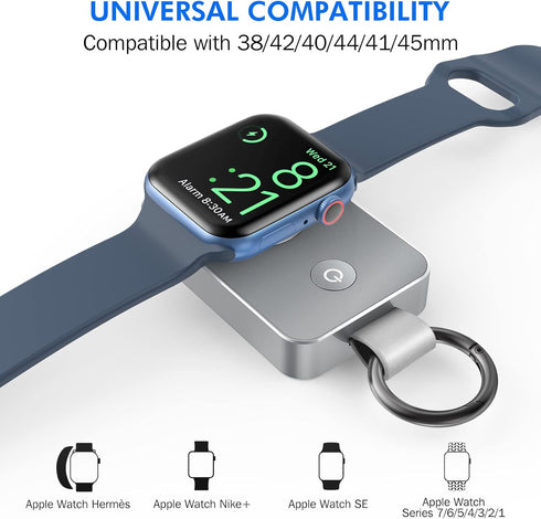 i.VALUX 2000mAh Portable Keychain Charger for Apple Watch Series 9/8/7/6/5/4/3/2,Wireless Travel iwatch Charger USB C Charging Cable Smart Power B...