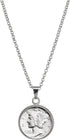 American Coin Treasures Silver Mercury Dime Silvertone Coin Pendant with 18" Cable Chain Necklace, Genuine and Elegant Keepsake Jewelry for Women,...