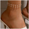 Boho Rhinestone Drop Ankle Bracelet Gold Crystal Dangle Anklet Bracelets Cz Tassel Anklets Glitter Tennis Foot Chain Jewelry for Women and Girls S...