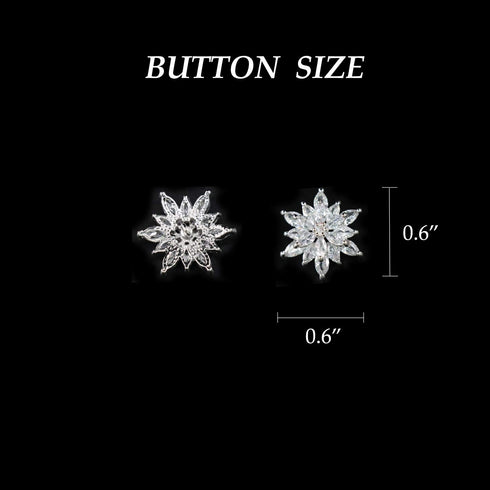 Jerler 4 Pcs Zircon Sliver Rhinestone Buttons Crystal Embellishments Sew on Clothing Buttons for Decoration and DIY...