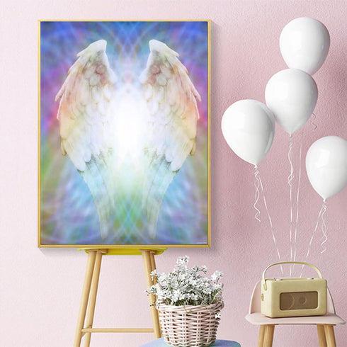 UPABLUNSO Diamond Painting Jesus Angel Wings Christian Religion Kit for Adults Full Drill Diamond Art Painting by Number Kits Gem Art Wall Home De...