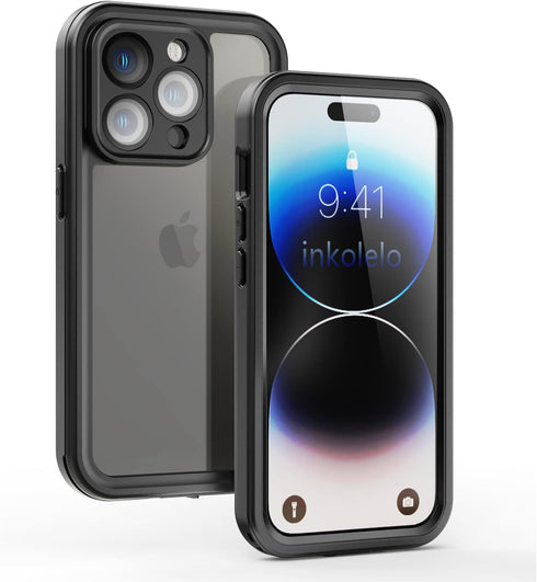 inkolelo Compatible with iPhone 14 Pro Waterproof Case, Built-in Screen Full-Body Protector with Floating Strap IP68 Waterproof Case for iPhone 14...