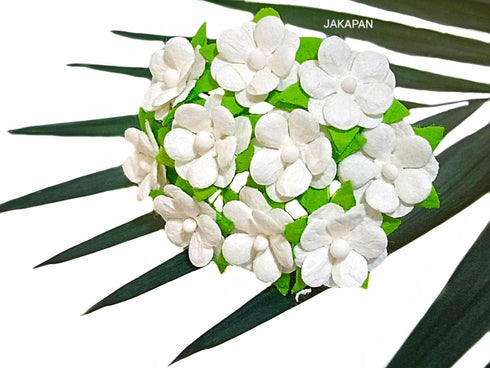 Mini Flowers Mulberry Paper Artificial Craft Scrapbook Wedding Supply Accessory DIY. Small Flower Bouquets, Greeting Cards Decorations. (White)...