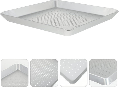 YARDWE Pizza Baking Tray Pizza Bakeware, perforated Aluminum Sheet Pan 9 Inch Pizza Tray Pizza Pan with Holes Square Nonstick Bakeware for Oven Ba...