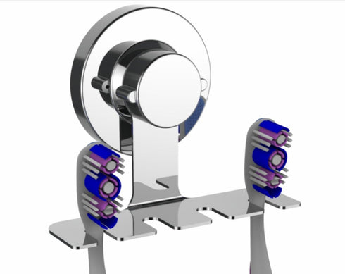 SIMPLELIFE Suction Cup, Mirror, Tile, Wall Mounted, Toothbrush Holder for Bathroom, Does NOT Fall Bathroom Organizer...