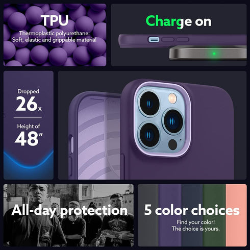 Caseology Nano Pop Silicone Case Compatible with iPhone 13 Pro Case (2021) - Light Violet...