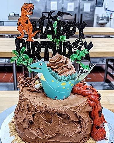 12Pieces 3.15-inch and 5.5-inch Green Palm Tree Cake Topper Decorated with Coconut Cake Topper Cake Decoration or Model, Sand Table Decoration....
