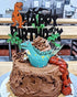 12Pieces 3.15-inch and 5.5-inch Green Palm Tree Cake Topper Decorated with Coconut Cake Topper Cake Decoration or Model, Sand Table Decoration....