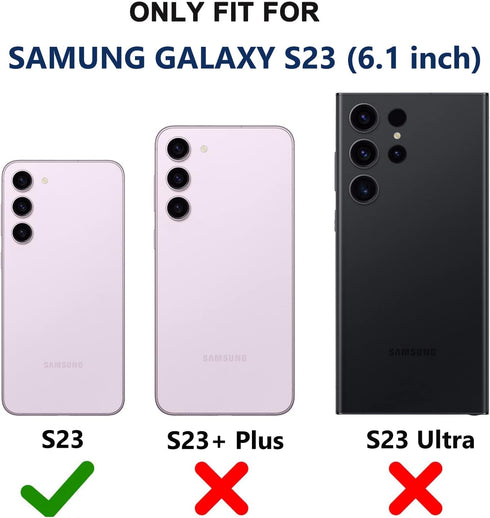 for Samsung Galaxy S23 Case with Belt Clip Holster, 2X Screen Protector, Military Grade Protection Heavy Duty Full Body Shockproof Dust-Proof Rugg...
