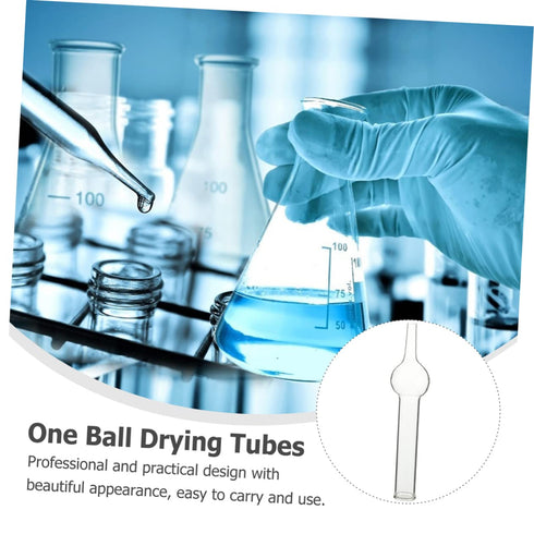 5pcs Chemical Experiment Equipment Chemistry Air Drying Tube Science Tubes Empty Refillable Tubes Small Test Tube Straight Drying Tube Single Ball...