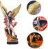 QIANLING 8.7 inch St Michael Statue, Archangel Michael Statues, San Miguel Arcangel Statue,Michael Archangel Defeated Lucifer Tramples Demon Statu...