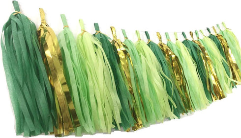 20PCS Green Paper Tassels Garland Banner Table Decor Party Tassels Banner Wedding Birthday Baby Shower Nursery Party Decorations Supplies...