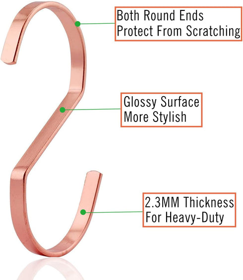 16-Pack 4 Inch Flat S Shape Hooks Heavy-Duty Chrome Finish Hanging S Hooks for Kitchenware, Pots, Utensils, Plants, Towels, Gardening Tools, Cloth...