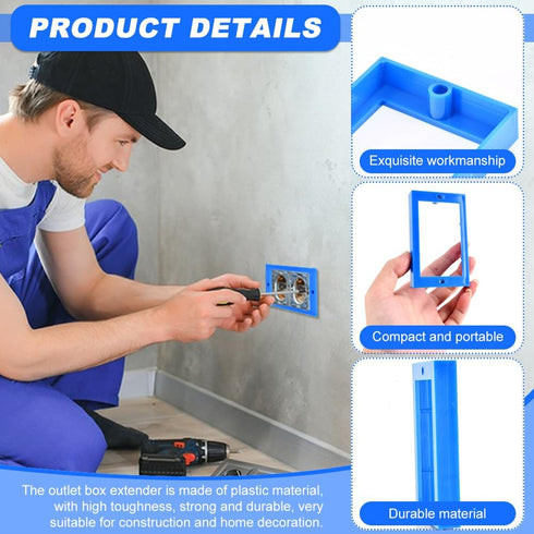 1/2" Receptacle Outlet Box Extender, 3pcs Single Gang Electrical Outlet Extender, Shallow Surface Box Extender, for Electrical Box and Electrical ...