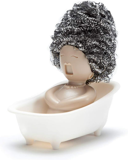 PELEG DESIGN - Soap Opera Sponge Holder for Kitchen Sink Cute & Funny Dish Scrubber Holder Kitchen Organizer- Includes 1 Metal Scrubber...