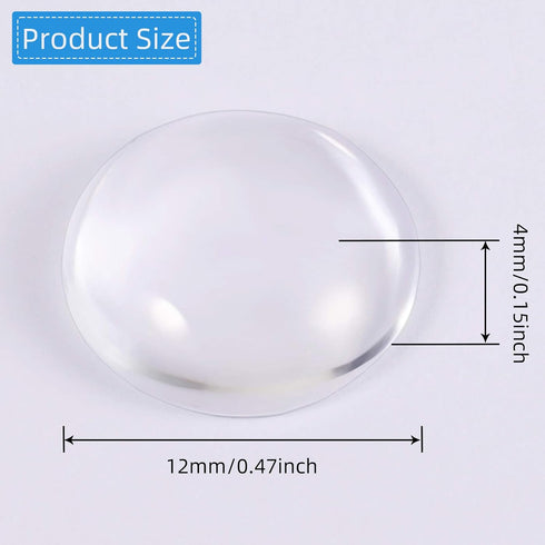 Hicarer 220 Pcs Clear Glass Cabochons Round Transparent Glass Cabochon Dome Tiles for DIY Crafts, Necklace Pendant and Jewelry Making(12 mm)...