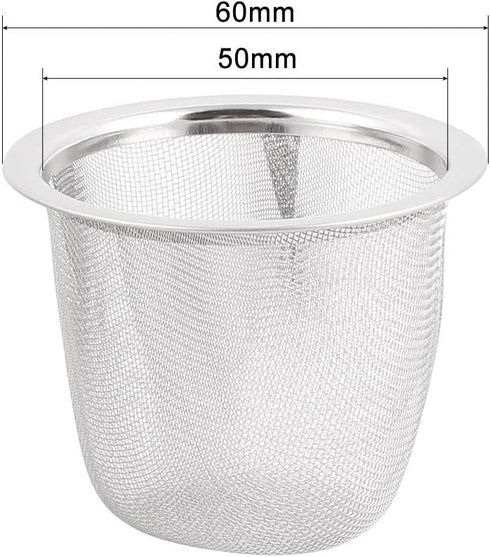 uxcell Stainless Steel Tea Leaf Spice Round Wire Mesh Teapot Filter Strainer 60mm Dia 50mm Depth 8pcs...