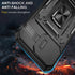 for iPhone 15 Pro Case with 2Tempered Glass Screen Protector,iPhone 15 Pro Kickstand Case with Slide Camera Cover &360°Ring Stand Magnetic Shockpr...