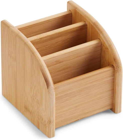Bamboo Mini Desk Organizer 3 Tier Desk Storage for Office Supplies, Toiletries, Crafts, Great for Desk, Vanity, Tabletop in Home or Office Makeup ...
