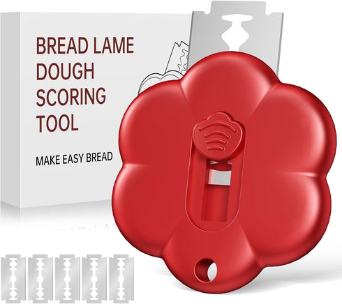 Bread Lame,Bread Lame Dough Scoring Tool,sourdough Scoring Tool,Lame Bread Tool Blades,Scoring Knife For Bread Baking,Contain 5 Razor Blades(Red)...