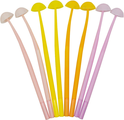 Maydahui 20PCS Cute Mushroom Rollerball Pens Bendable Soft Silicone Mushroomy Gel Black Ink Pen Jellyfish Shaped Pens for Student Teacher Office S...